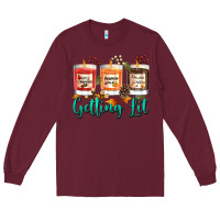 Burgundy Candles with Fall Getting Lit Long Sleeve Tee - texasbilliewilder