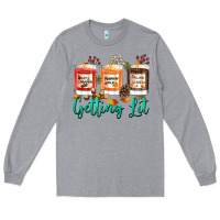Heather Grey Candles with Fall Getting Lit Long Sleeve Tee - texasbilliewilder