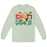Matcha Candles with Fall Getting Lit Long Sleeve Tee - texasbilliewilder