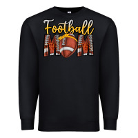 Black Football Mom Premium Sweatshirt - CowhideDigitalArt