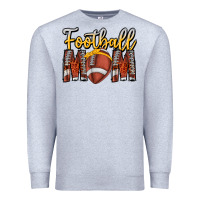 Heather Grey Football Mom Premium Sweatshirt - CowhideDigitalArt