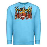 Ocean Blue Football Mom Premium Sweatshirt - CowhideDigitalArt