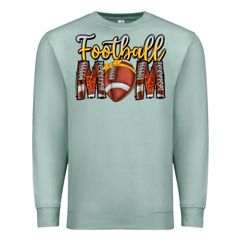 Football Mom Premium Sweatshirt by CowhideDigitalArt | Teevron