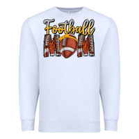 White Football Mom Premium Sweatshirt - CowhideDigitalArt