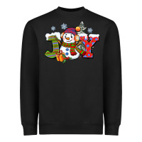 Black christmas joy snowman Heavyweight Sweatshirt - CowGirlArtShop