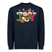 Navy christmas joy snowman Heavyweight Sweatshirt - CowGirlArtShop
