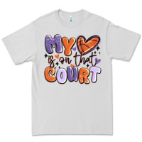 Dove Grey my heart is on that court Premium Tee - MaliasSmallBusiness
