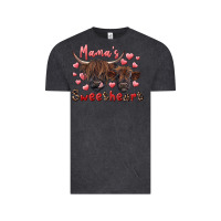 Vintage Black mama's sweetheart highland cow and calf Vintage Tee - RanaPortraitStore