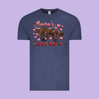 Mama's Sweetheart Highland Cow And Calf Vintage Tee Designed By Ranaportraitstore