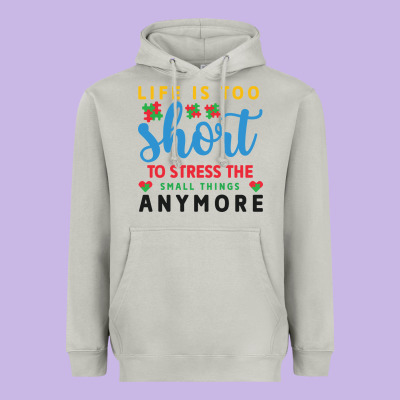 Life Is Too To Stress The Small Things Anymo Heavyweight Hoodie Designed By Cowhidedigitalart