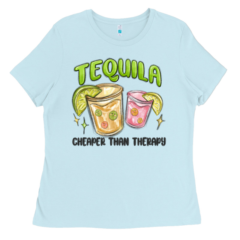 Tequila Cheaper Than Therapy Ladies Tee by MaliasSmallBusiness | Teevron