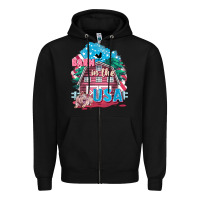 Black Barn in the USA Zipper Hoodie - FaDigitalArtStudio