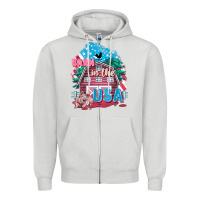 Dove Grey Barn in the USA Zipper Hoodie - FaDigitalArtStudio
