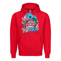 Red Barn in the USA Zipper Hoodie - FaDigitalArtStudio
