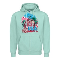 Seafoam Barn in the USA Zipper Hoodie - FaDigitalArtStudio