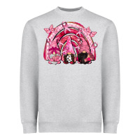 Heather Grey gnomes rainbow breast cancer Heavyweight Sweatshirt - CowGirlArtShop