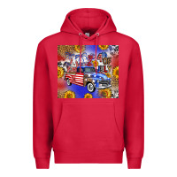 Cardinal Fourth Of July Sunflowers Truck Premium Hoodie - FaDigitalArtStudio