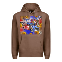 Chestnut Fourth Of July Sunflowers Truck Premium Hoodie - FaDigitalArtStudio