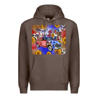 Coffee Fourth Of July Sunflowers Truck Premium Hoodie - FaDigitalArtStudio