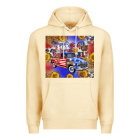 Pina Colada Fourth Of July Sunflowers Truck Premium Hoodie - FaDigitalArtStudio