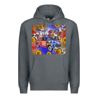 Rock Fourth Of July Sunflowers Truck Premium Hoodie - FaDigitalArtStudio