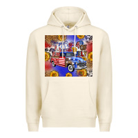 Tofu Fourth Of July Sunflowers Truck Premium Hoodie - FaDigitalArtStudio