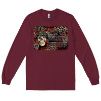 Burgundy I'm so freaking merry skeleton messy bun Long Sleeve Tee - NancyCooperArtShop