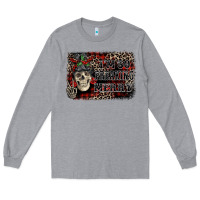 Heather Grey I'm so freaking merry skeleton messy bun Long Sleeve Tee - NancyCooperArtShop