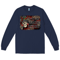 Navy I'm so freaking merry skeleton messy bun Long Sleeve Tee - NancyCooperArtShop
