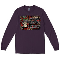 Plum I'm so freaking merry skeleton messy bun Long Sleeve Tee - NancyCooperArtShop