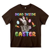 Chocolate Brown dead inside but it's easter Heavy Core Tee - MaliasSmallBusiness