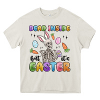 Cream dead inside but it's easter Heavy Core Tee - MaliasSmallBusiness