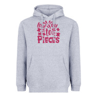Heather Grey love you to pieces Heavyweight Hoodie - CowhideDigitalArt