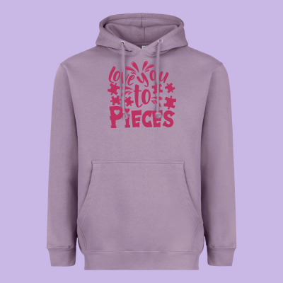 Love You To Pieces Heavyweight Hoodie Designed By Cowhidedigitalart