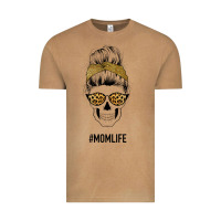 Vintage Camel Yellow Glitter, Leopard Pattern Mom Skull Vintage Tee - Bettercallsaul