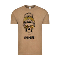 Vintage Coffee Yellow Glitter, Leopard Pattern Mom Skull Vintage Tee - Bettercallsaul