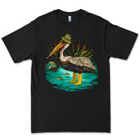 Black fishing pelican camp Premium Tee - NancyCooperArtShop