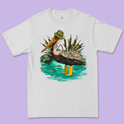 Fishing Pelican Camp Premium Tee Designed By Nancycooperartshop