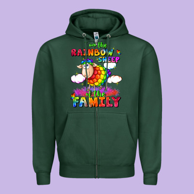 I Am The Rainbow Sheep Of The Family Zipper Hoodie Designed By Fadigitalartstudio