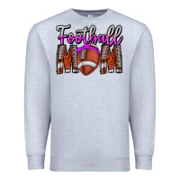 Heather Grey Football Mom Premium Sweatshirt - CowhideDigitalArt