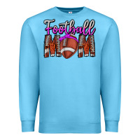 Ocean Blue Football Mom Premium Sweatshirt - CowhideDigitalArt