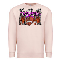 Pale Pink Football Mom Premium Sweatshirt - CowhideDigitalArt