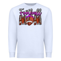 White Football Mom Premium Sweatshirt - CowhideDigitalArt