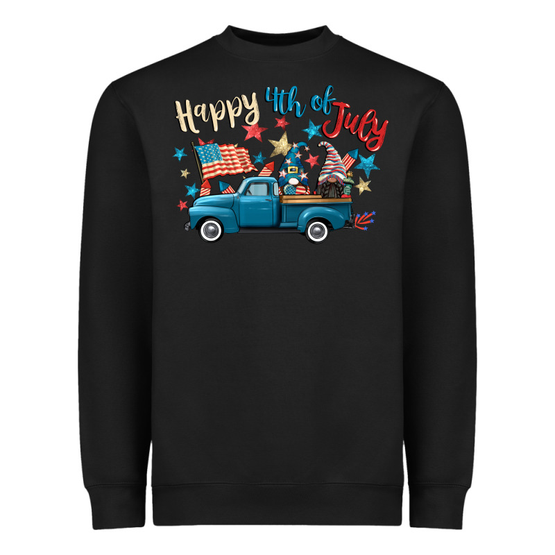 Happy 4th Of July Gnome Truck Heavyweight Sweatshirt by CowGirlArtShop | Teevron