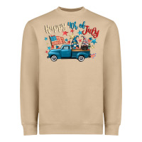 Mushroom happy 4th of july gnome truck Heavyweight Sweatshirt - CowGirlArtShop