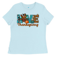 Baby Blue love thanksgivings turkey Ladies Tee - RanaPortraitStore