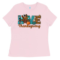 Bubblegum Pink love thanksgivings turkey Ladies Tee - RanaPortraitStore