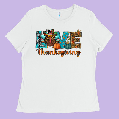 Love Thanksgivings Turkey Ladies Tee Designed By Ranaportraitstore