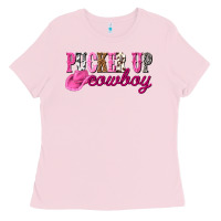 Bubblegum Pink pucker up cowboy Ladies Tee - NancyCooperArtShop
