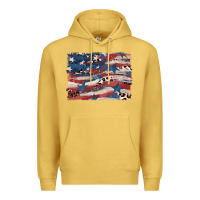 Antique Gold Leopard glitter American flag Premium Hoodie - FaDigitalArtStudio
